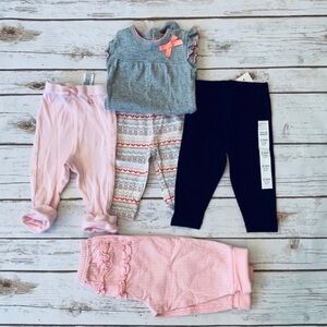 Bundle of leggings and onesie